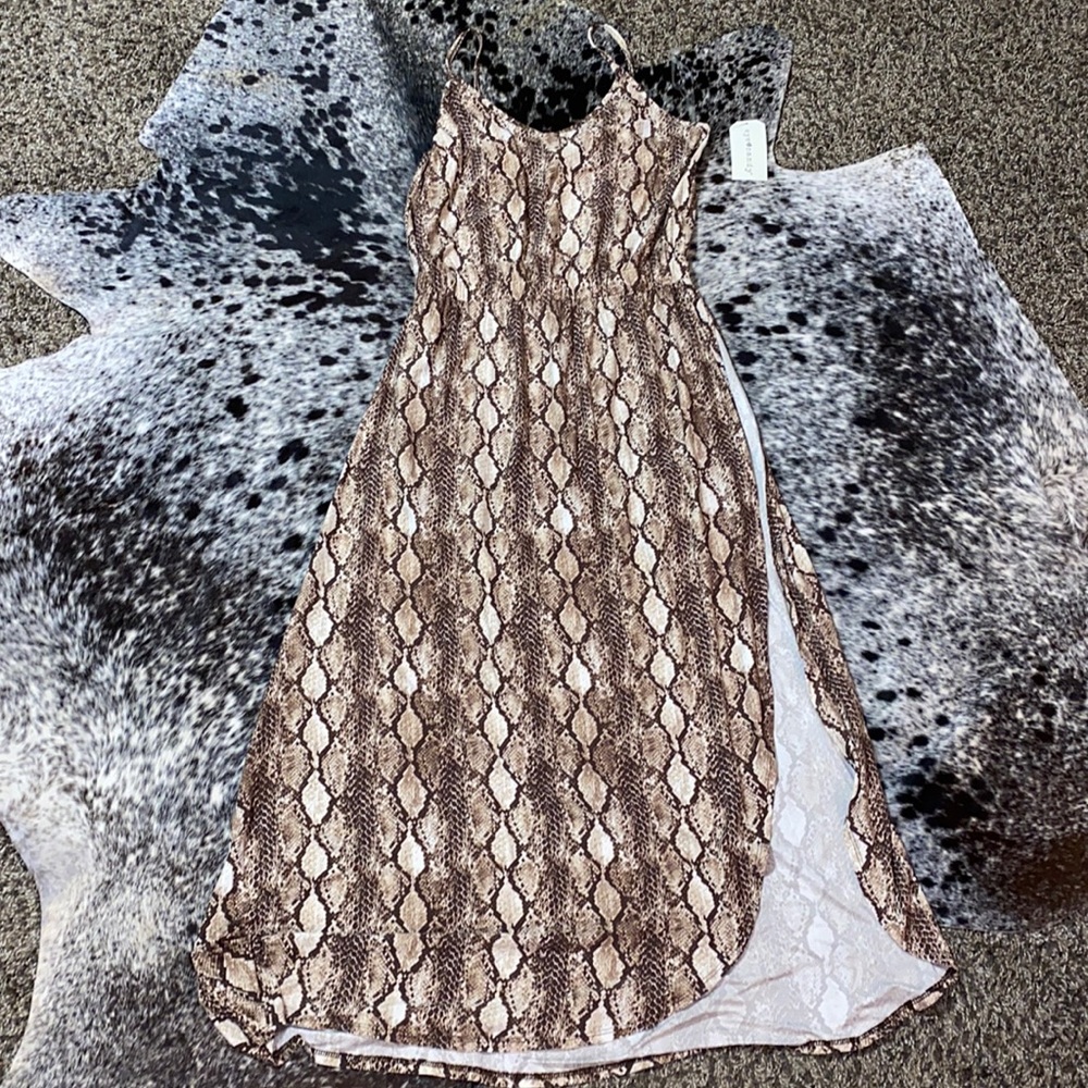 Snake Skin Maxi Dress with Slit